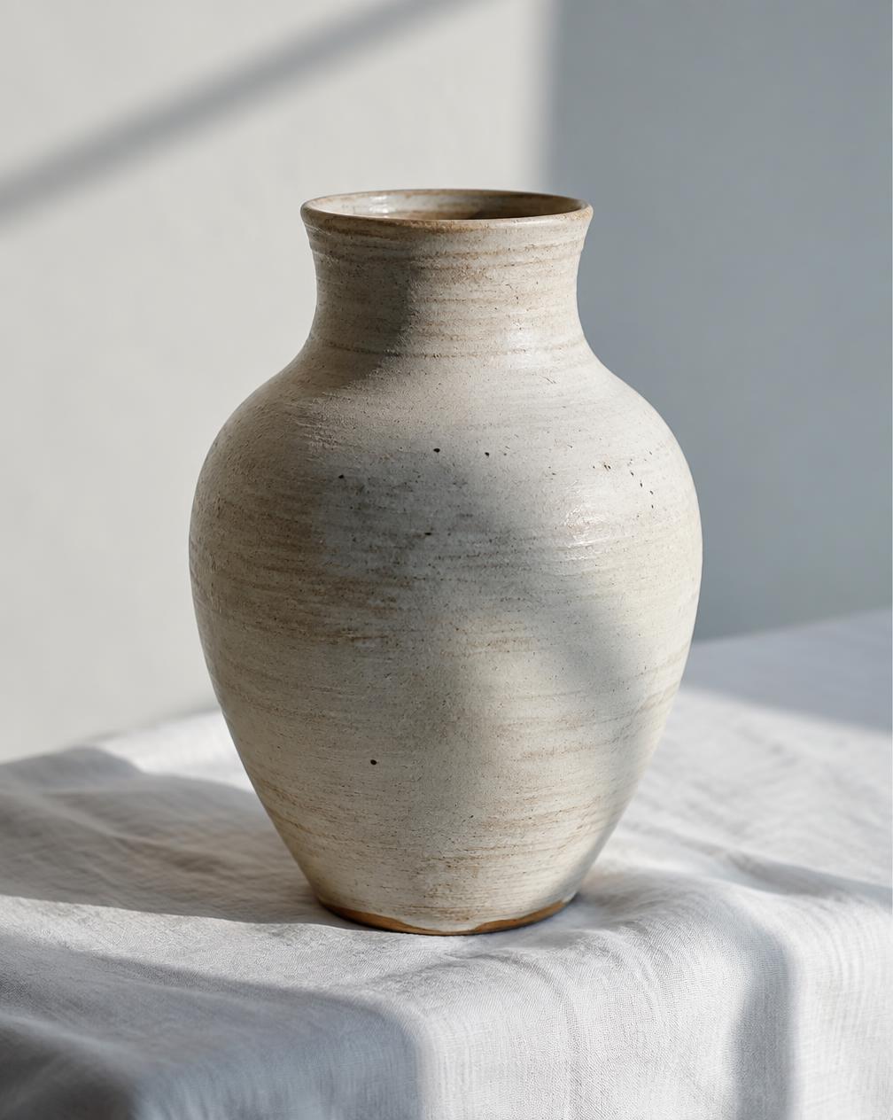 Hand-thrown ceramic vessel